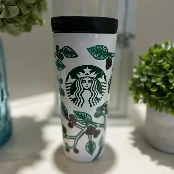 Starbucks 2017  Mistletoe Metal Tumbler 16 oz - Picture 1 of 9